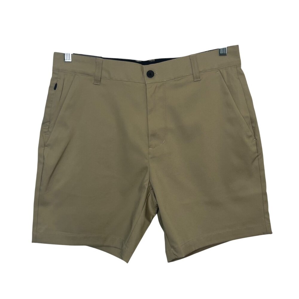 Puli Khaki Stretch Woven Shorts Mens Size 32 Khaki New Golf Summer